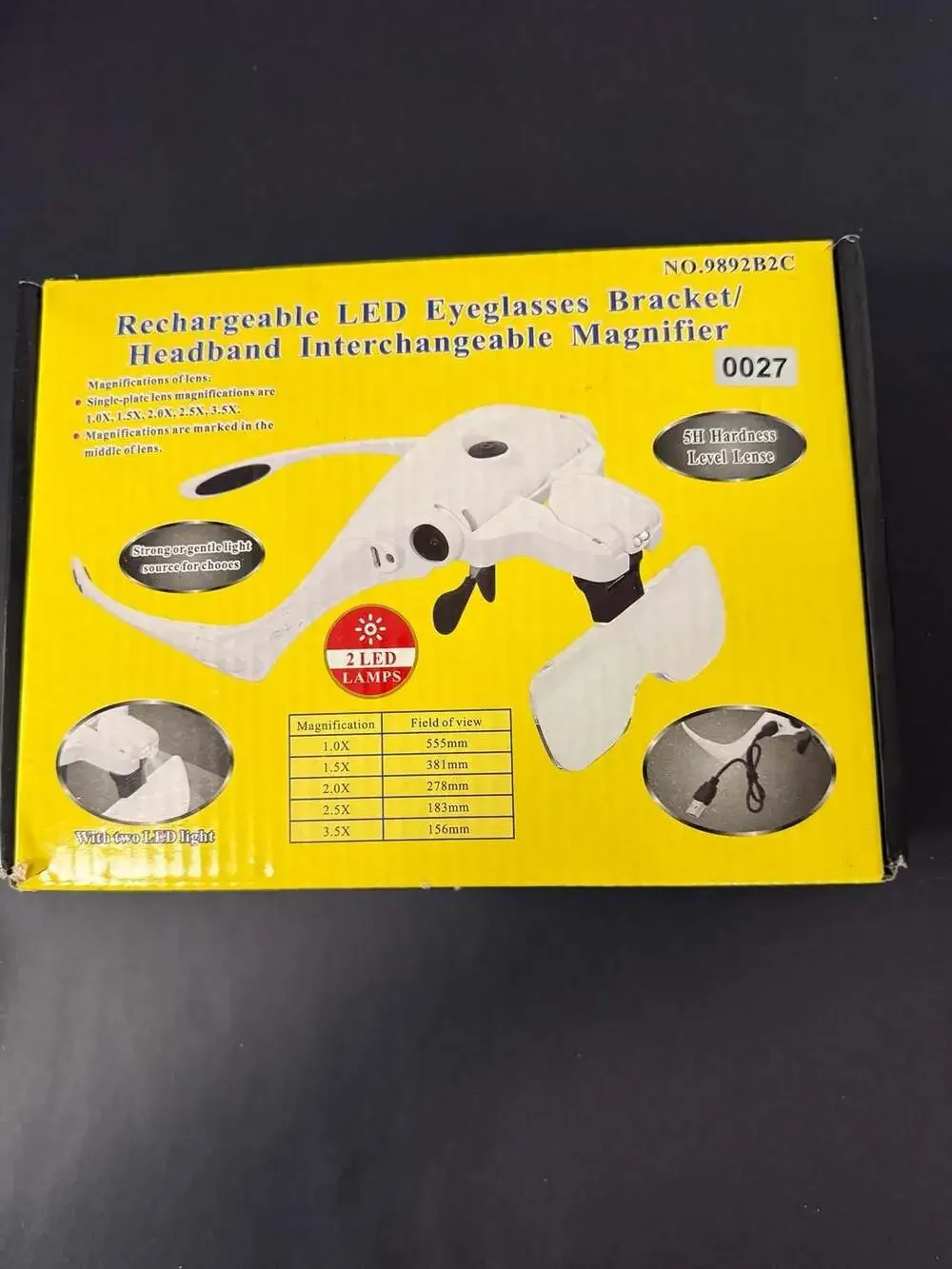 YOCTOSUN Rechargeable LED Headband‎ Magnifier with 5 Interchangeable Lenses